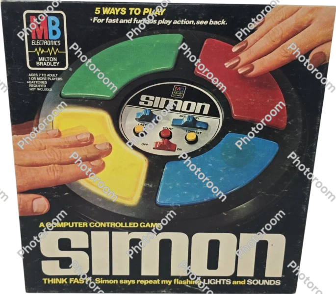 tba 1978 milton bradley simon electronic game box_front_image from Gimme80s.com, home of your favorite 1980s 1990s 2000s toys, fashion, electronics, and more
