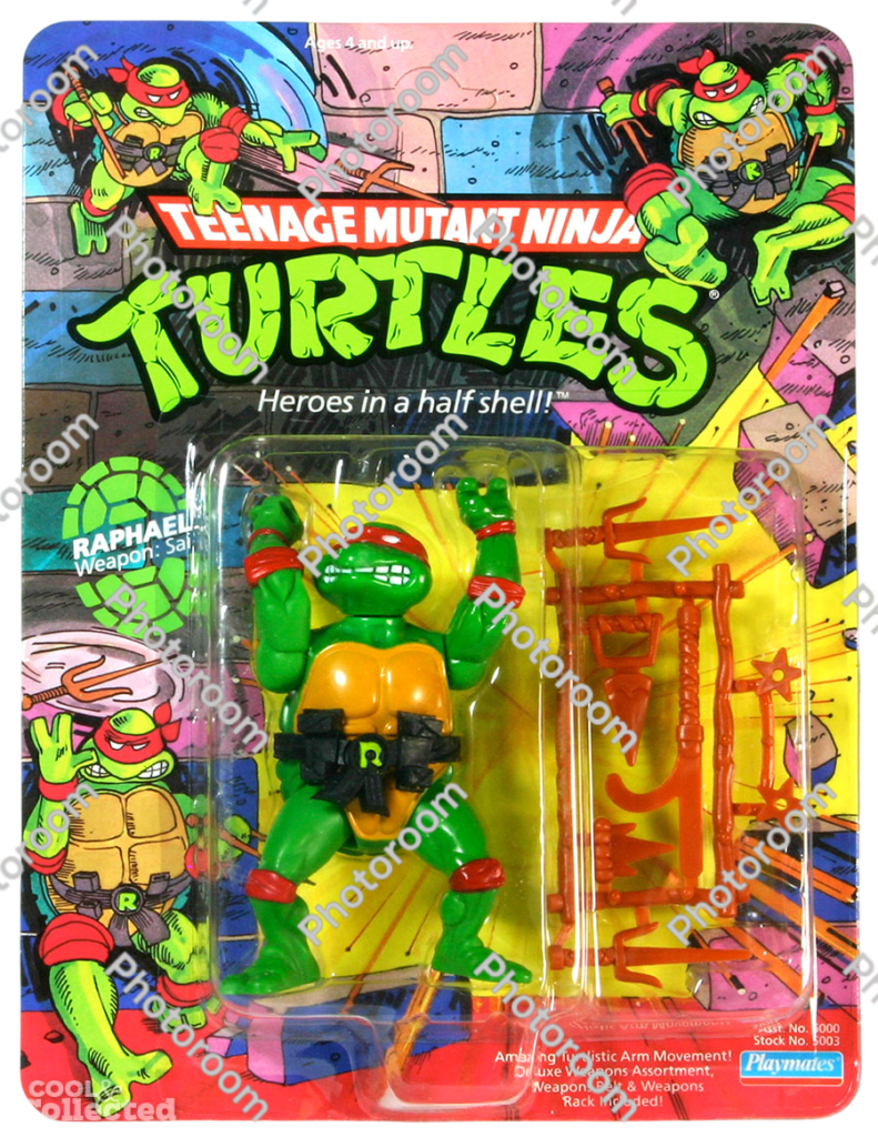 tba 1988 playmates teenage mutant ninja turtles raphael action figure product back image from Gimme80s.com, home of your favorite 1980s 1990s 2000s toys, fashion, electronics, and more