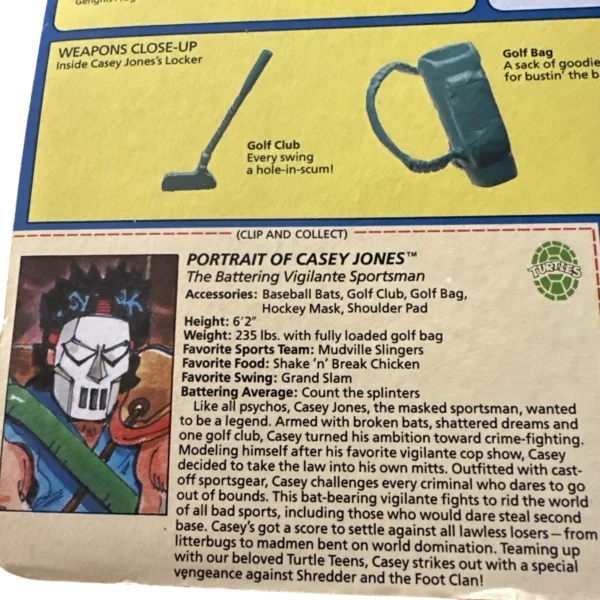 tba 1990 playmates teenage mutant ninja turtles casey jones figure product_side_image from Gimme80s.com, home of your favorite 1980s 1990s 2000s toys, fashion, electronics, and more