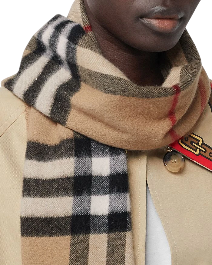 1970 Burberry Classic Check Cashmere Scarf