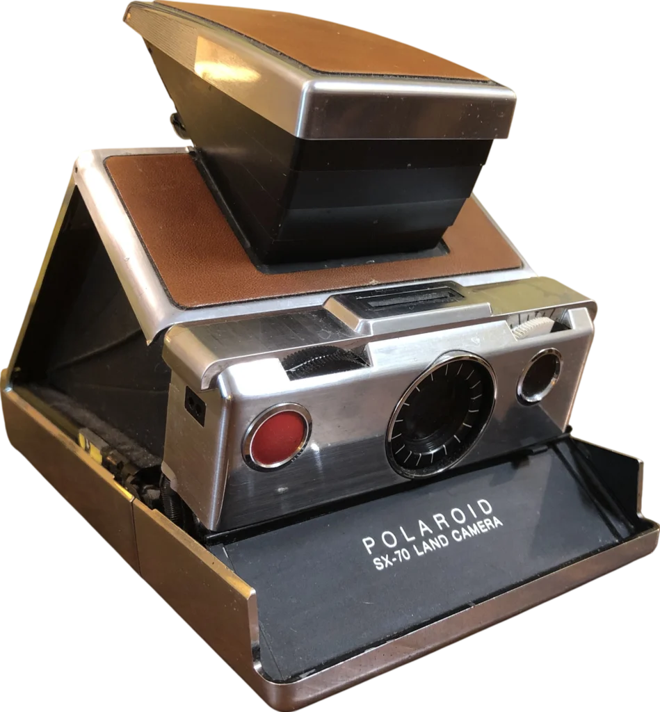 1972 polaroid polaroid sx 70 camera box_front_image from Gimme80s.com, home of your favorite 1980s 1990s 2000s toys, fashion, electronics, and more