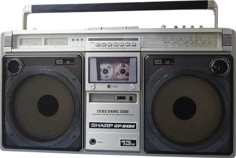 1980 sharp sharp gf 9494 boombox box_front_image from Gimme80s.com, home of your favorite 1980s 1990s 2000s toys, fashion, electronics, and more