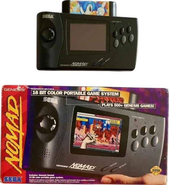 1995 sega sega nomad handheld console box_front_image from Gimme80s.com, home of your favorite 1980s 1990s 2000s toys, fashion, electronics, and more